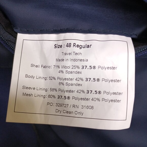 Jos. A. Bank Navy TravelTech Slim Fit Wool Blazer 48R - Picture 10 of 10